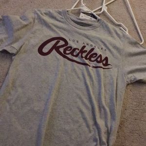 young and reckless t shirt with maroon logo
